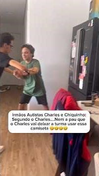 Charles and Chiquinho, autistic brothers: Wearing the "As Mina Aê Tio" t-shirt 🤣🤣🤣🤣