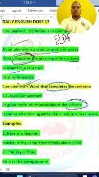 What is Complement? | English Grammar Easy Explanation