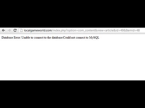 SOLVED - Database Error: Unable to connect to the database:Could not connect to MySQL