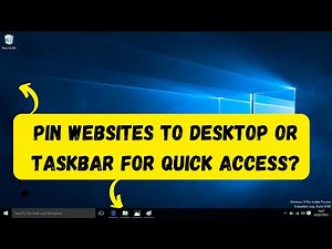 How can I pin websites to my desktop or taskbar for quick access?