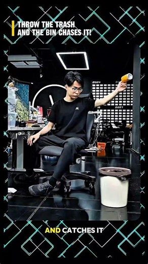 This Al Trash Can Follows Your Throw!