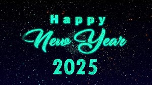 Download Happy New Year 2025 animation with vibrant fireworks. New year 2025 celebration animation text for free