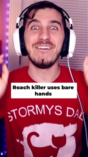 He found a roach, guys. Like it's an achievement? Fingers of DOOM! Who kills roaches barehanded anyway? #RoachHunter #PestControl #Ew #Funny #Layze