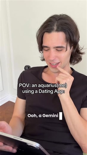 Nick Grigolia on Instagram: "matching with an air sign is a back and forth “I don’t know” thankfully the date planner makes the decisions for you! 😏 #astrology #geminis #aquarius #duetapp"