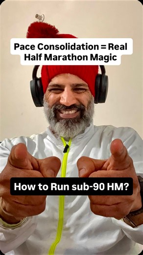 Amarjit Singh | Technical Muscle | Coach ASICS Running Club on Instagram: "Speed is a skill. Holding pace is mastery. Consolidation is the bridge between both. Some runners chase more speed. Some chase more mileage. But the smartest runners chase something far more important: Pace Consolidation. The art of making your goal pace feel effortless. Because the truth is… Any runner can hit a fast pace once. Very few can hold it consistently. That’s where half marathons are won and lost. Here are the 