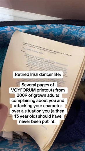 Oona on Instagram: "Raise your hand if you’ve been personally victimized by the voyforums. ✋ Me: comes home for the weekend, wakes up from a voyforum related stress dream. Realizes this is in a box in my bedroom. For context, I was the kid who won 15 prelims in one year. I was labeled as a show off, trophy hunter, showboater. I desperately wanted to go to open. I was always one who wanted the challenge of a hard competition. I would rather be among better dancers and have to work my way of rathe
