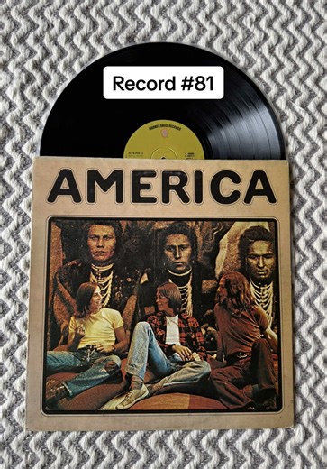 I’ve been through the desert On a horse with no name It felt good to be out of the rain In the desert, you can remember your name ‘Cause there ain’t no one for to give you no pain Record 81 America - America #america #records #vinyl #70s #folk