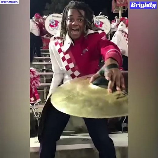 Marching band member's cymbal performance is giving us life l GMA Digital