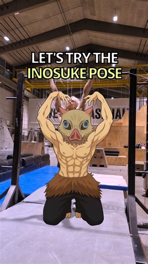 the Inosuke pose in real life? #demonslayer #inosuke #flexibility #anime #manga