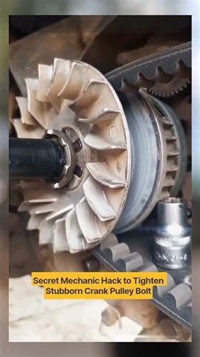 Secret Mechanic Hack to Tighten Stubborn Crank Pulley Bolt #tips #mechanic
