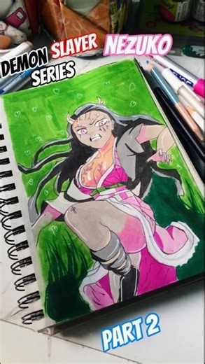 drawing nezuko kamado ✨ | ep.2 ( demon Slayer series) #shorts #art #nezuko