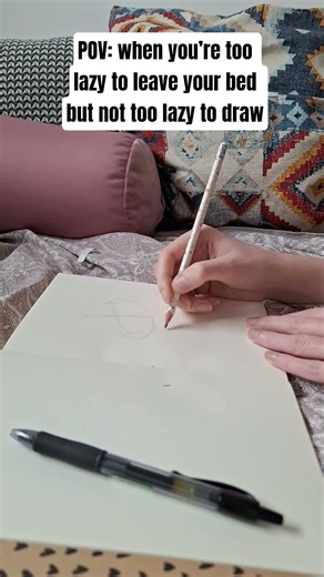 Too lazy to get up, but not too lazy to draw 🤭 #artistsonyoutube #artreel #sketching #sketchartist