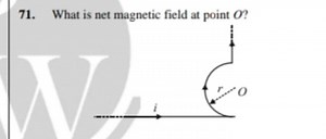 What is the net magnetic field at point  O  due to a current  i... | Filo