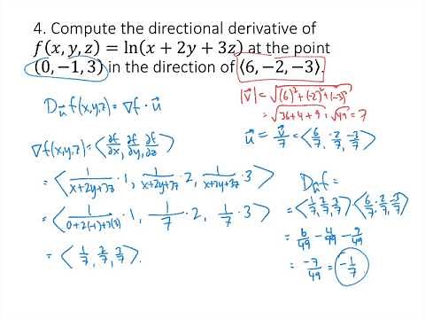 Directional Derivatives and the Gradient
