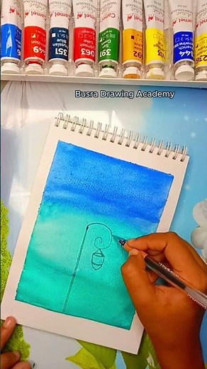 Watercolor Street Light Painting | Beginner-Friendly Art