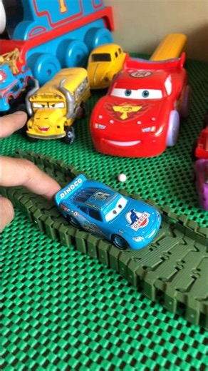 Blue Lightning McQueen Dinoco Toy Car Racing! 🏎️⚡️#LightningMcQueen #cars
