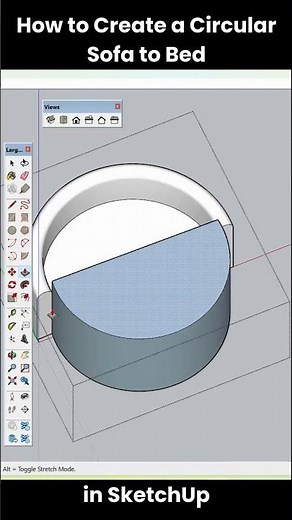 How to Create a Circular Sofa to Bed in SketchUp | Step-by-Step Tutorial