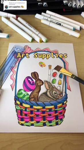 How to Draw an Easter Bunny in an Easter Basket | Tiffany Tutorials
