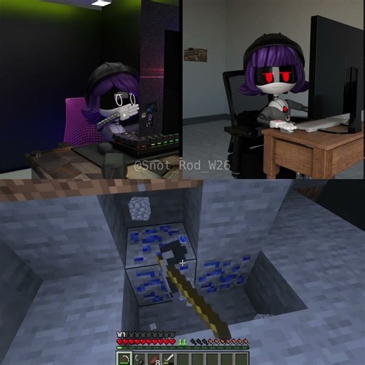 Nori and Yeva playing Minecraft-Murder Drones animation