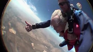 See how this daring great-grandma celebrated her 100th birthday. http://nbcnews.to/1GEhaqq | NBC News