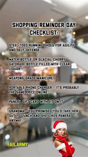 Here's our checklist so you don't get reckless! #shoppingguide #shoppingreminderday #shoppingday #blackfriday | FailArmy