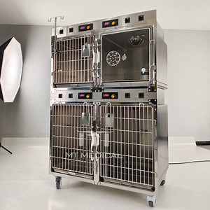[Hot Item] Stainless Steel Animal Hospital Medical Equipment ICU Intensive Care Unit Stainless Steel Veterinary Cages Vet Oxygen Cage for Animals
