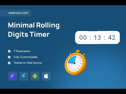 FlutterFlow Rolling Digits Timer Widget ⏲️ #flutterflow #timer #rolling #digits