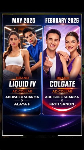 Abhishek Sharma 🤝 Kriti Sanon collaboration. #collab #cricket #bollywood #actress #youtubeshorts