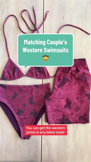 Matching Couple’s Western Swimsuits 🤠