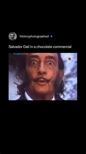 65K views · 257 reactions | In 1968, the advertising agency Esco-Inco hired Salvador Dalí for a bizarre and very successful ad campaign for Lanvin chocolates. In the ad, the surrealist artist dramatically bit into a piece of chocolate and famously declared, “I’m crazy for Lanvin chocolate!” His signature eccentricity and theatrical flair made the commercial iconic and helped create a new standard for creative advertising. Credit: Esco-Inco | History In Pictures | Facebook