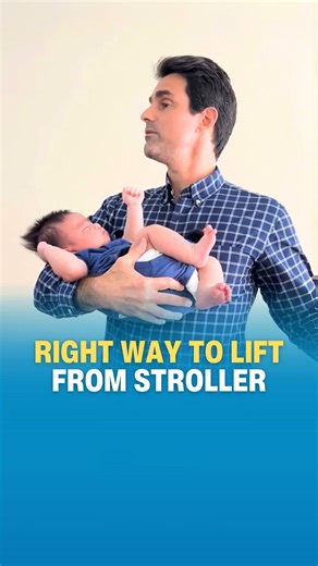 Here’s the correct lift to hold the baby from a stroller.. 👩🏻‍🍼 The way you hold your baby plays a crucial role in their posture, strength, and overall development. From birth, babies rely on neck and lumbar reflexes to move, feed, and begin building the foundation for strong muscles and healthy movement patterns. The lumbar reflex is especially important, it influences the range of motion in the back and neck, directly impacting posture and mobility as your child grows. Additionally, the mus