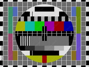 TV Broadcast Signal Test Card / Test Pattern with Sine Wave Test Signal Tone Low Distortion Stock Video