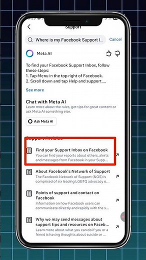 how to find facebook support inbox || facebook support inbox kaise dekhe #facebook #shorts #tech