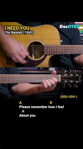 I Need You - The Beatles (1965) Easy Guitar Chords Tutorial with Lyrics Part 3 SHORTS REELS
