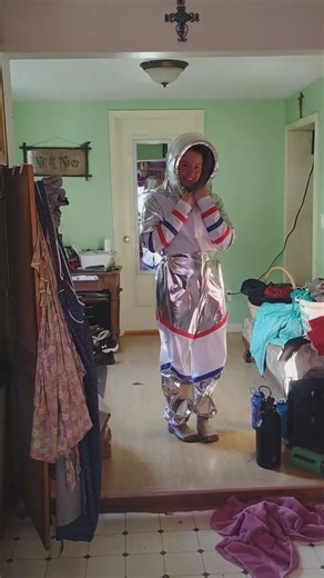 The Theatrical stress test. #sandycheekskarate #spongebobmusical #costume #broadway #halloween