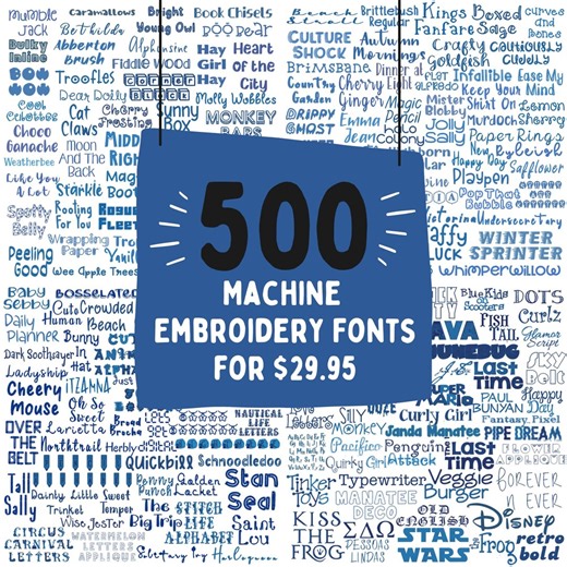 500 Machine Embroidery Fonts in BX Brother PES Files & All Other Formats for Any Embroidery Machine Embroidery Designs Alphabetst - Etsy