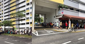 Super long queue at Hougang S'pore Pools outlet that sold 12 Group 1 prize tickets in last 24 years