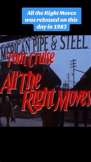 Tom Cruise in “All the Right Moves” was released on this day in 1983. #80smovies #1980s #80s | Retroblastfromthepast