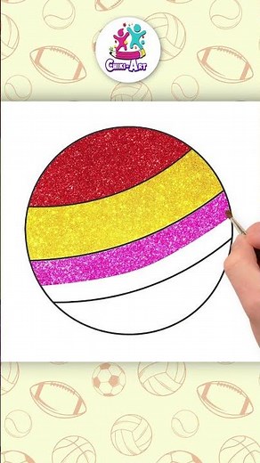How To Draw Ball Easily ⚽️| Glitter Drawing #shorts #forkids #chikidoodle