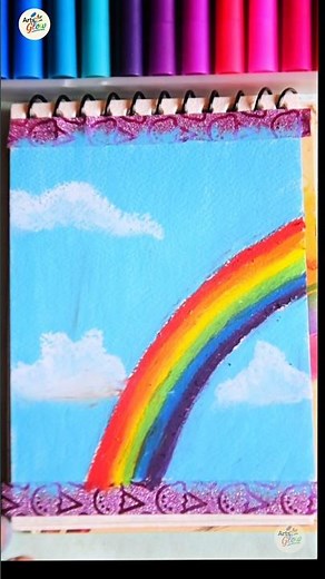 🌈 Easy Rainbow Drawing Tutorial for Beginners | Colorful Sky Art 🎨#shorts