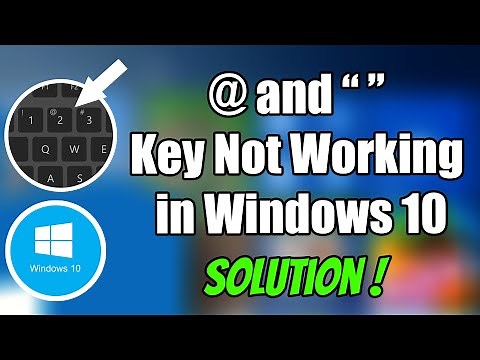 How to Fix At Sign (@) and Inverted Commas (") Not Working - Solution