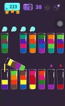 Cups - water sort puzzle | level 223 | ⭐️⭐️⭐️