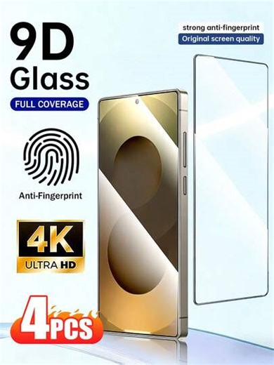 XINHONGYU Lot de 4 films protecteurs d'écran haute définition pour Samsung Galaxy S, compatibles avec le déverrouillage par empreinte digitale en 0,2 seconde et les modèles Samsung Galaxy S2 Ultra/S26+/S26/Galaxy S25 Ultra/S25+/S25/S24 Ultra/S24 Plus/S24/S23/S22/S21. Protection intégrale, anti-traces de doigts, anti-chute, anti-rayures et sans bulles. Idéal comme cadeau d'anniversaire ou pour la famille et les amis. Accessoires pour téléphone. | SHEIN