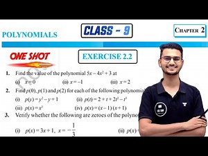 Class 9 Maths Chapter 2 | Polynomials Solutions | Exercise 2.2 | MD Sir