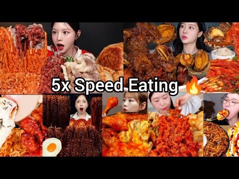 5x Speed Eating Sound | BEST FOOD COMPILATION | ASMR MUKBANG | Satisfying Eating Sound 🥵😱🔥