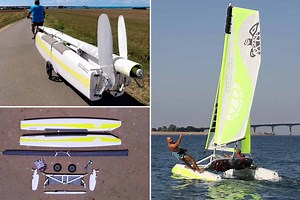 Le navigateur français François Tissier invente l'IZIBoat, un bateau pliable qui se monte en 15 min