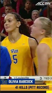 4️⃣1️⃣ KILLS. ONE RECORD. Olivia Babcock goes OFF in the win over Louisville 🔥#pitt #volleyball