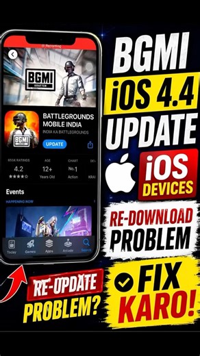 BGMI iOS 4.4 Update Problem Fix 😱 Re-Download Issue Solved | Bgmi 4.4 Update IOS
