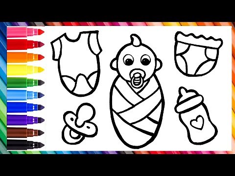 Drawing and Coloring Baby with Cute Accessories 👶🍼 Drawings for kids