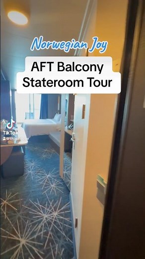 Room Tour of an Aft Balcony Stateroom on the NCL Joy. #aft #cruise #cruiseship #oceanview #ncl